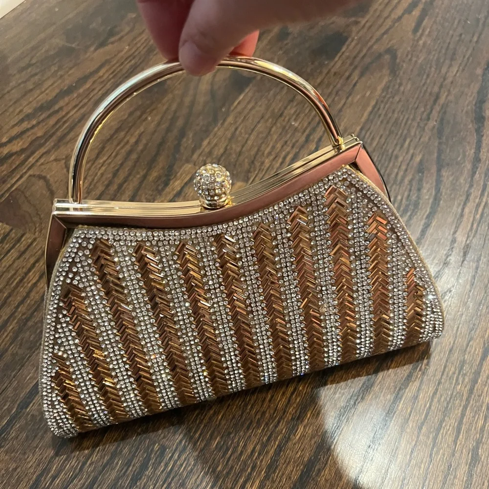 Incredible little gold and crystal fancy handbag - Picture 2 of 11